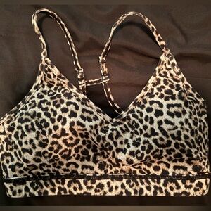 Zyia Leopard Print Strappy Sports Bra sz MD